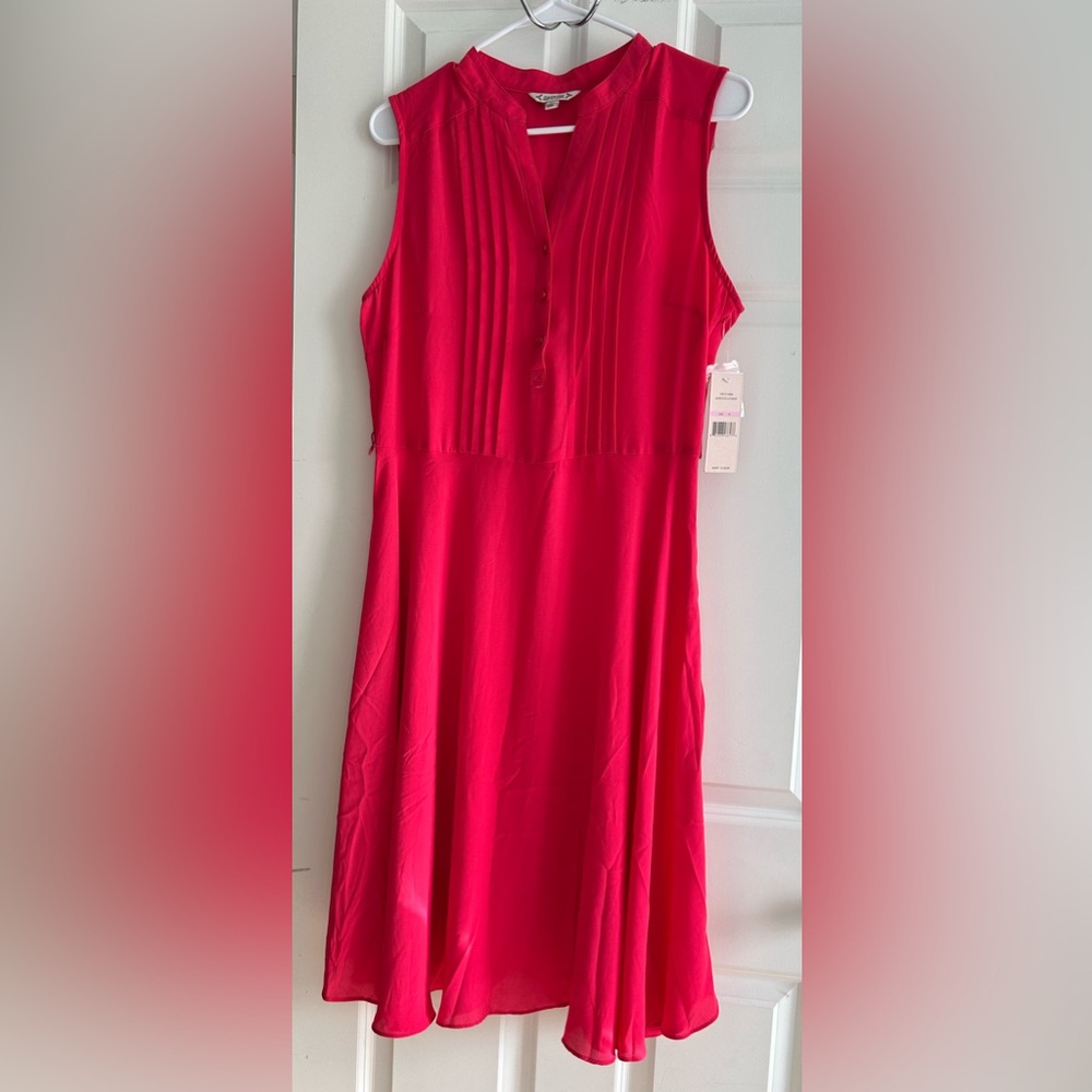Nanette Lepore Bright Pink‎ Dress with Pleated detail on the top